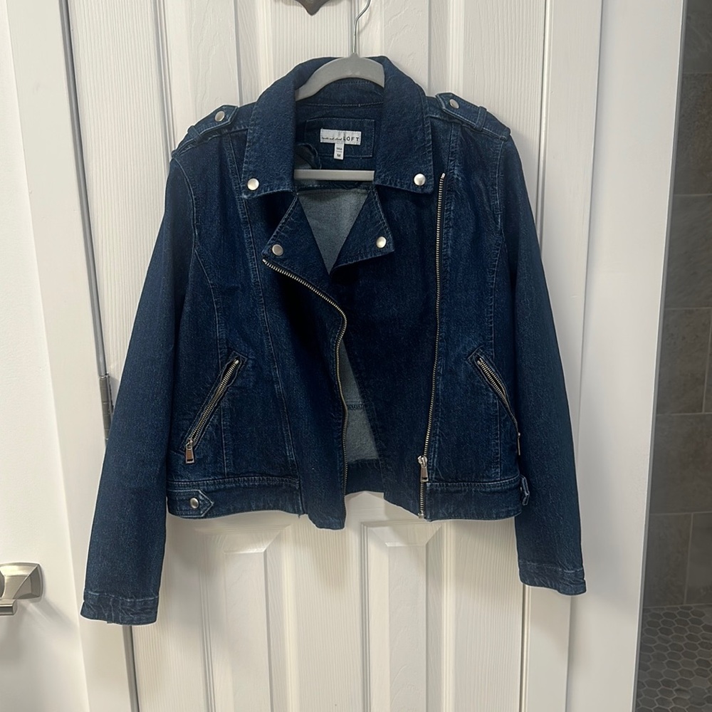 Loft denim Moto jacket NWOT Medium